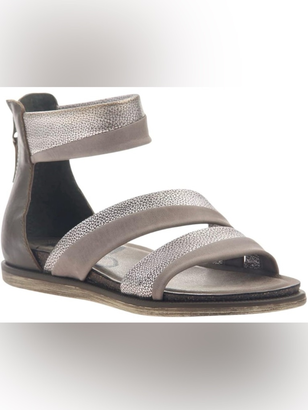 OTBT Metallic Leather Souvenir Sandal in Zinc Strappy Gladiator Women's Size 9